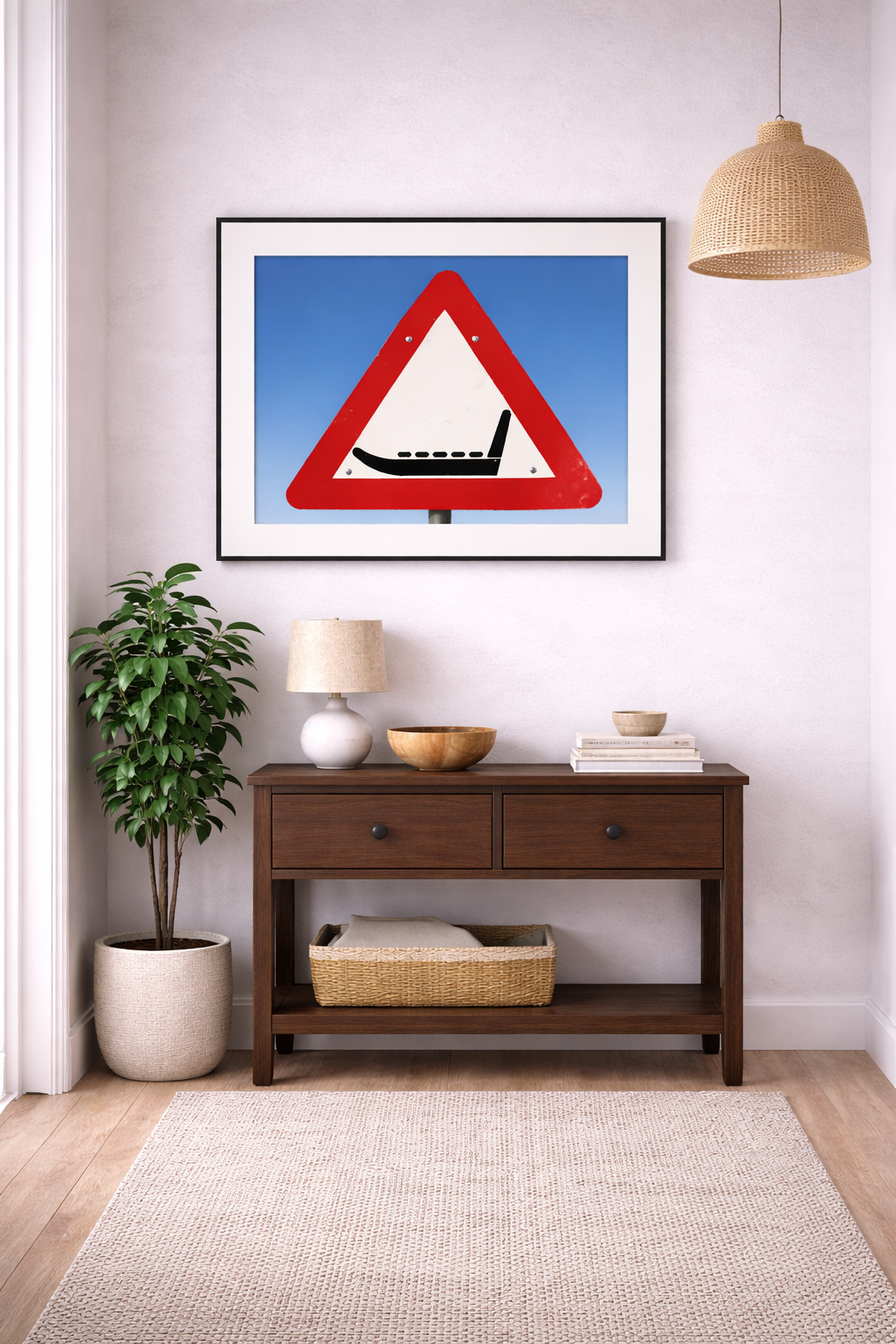 Hunspann på Grönland . Inramad poster på halvglansigt premiumpapper, med träram
