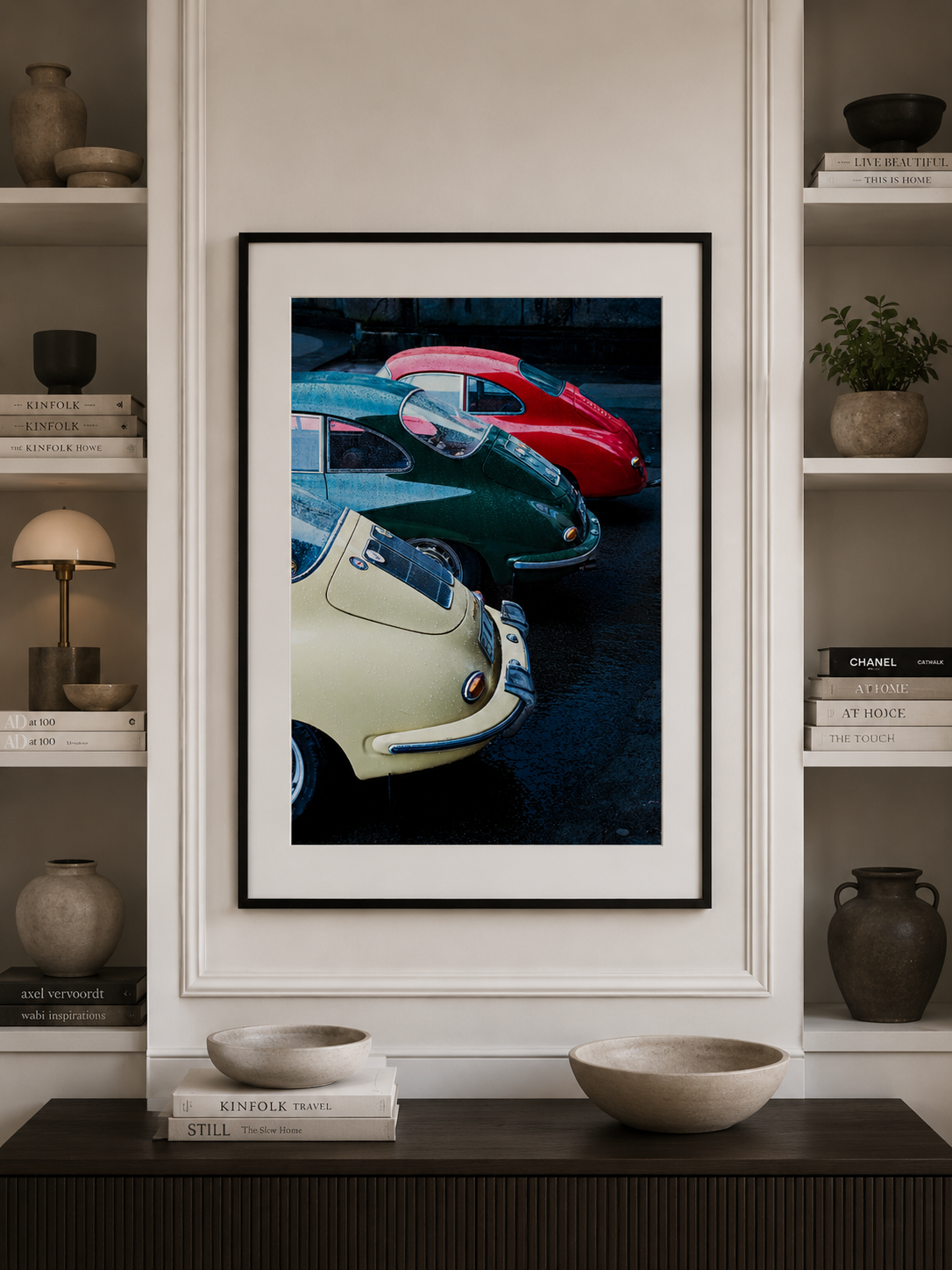 Klassiska Porsche 356, väggkonst, minimalistisk